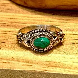 Malachite Sterling Ring